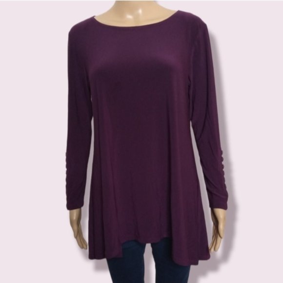 Purple Pretty Women Tunic Top Sz Small - Picture 1 of 6